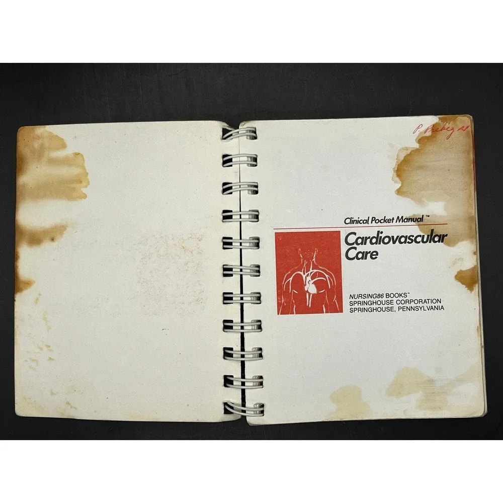 1985 Clinical Pocket Manual-CARDIOVASCULAR CARE-Nursing Book- Spiral Bound-As Is
